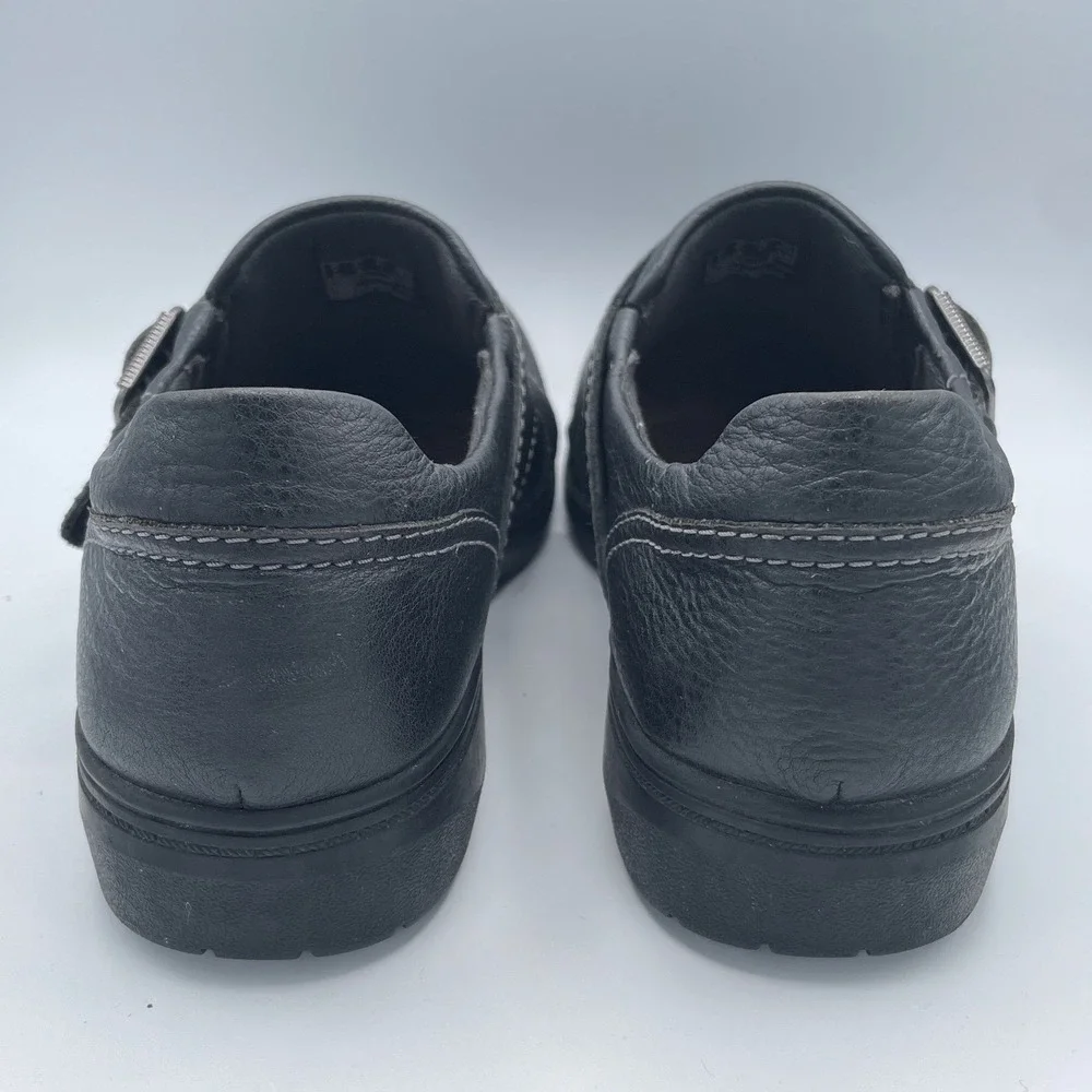 Clarks Carleigh Jazz Womens Black Leather Slip On Loafers Comfort Shoes 9.5 M